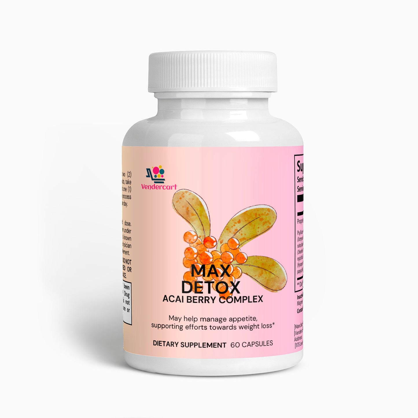 Max Detox Acai Berry Dietary Supplement - Natural Digestive & Cleanse Support
