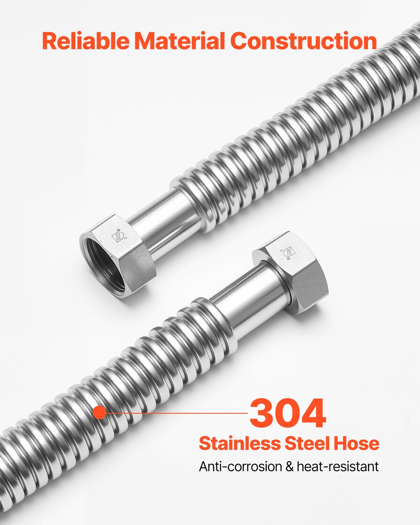 Water Heater Flex Connector Kit, 18 Inch Stainless Steel, 1-Inch FIP Fittings