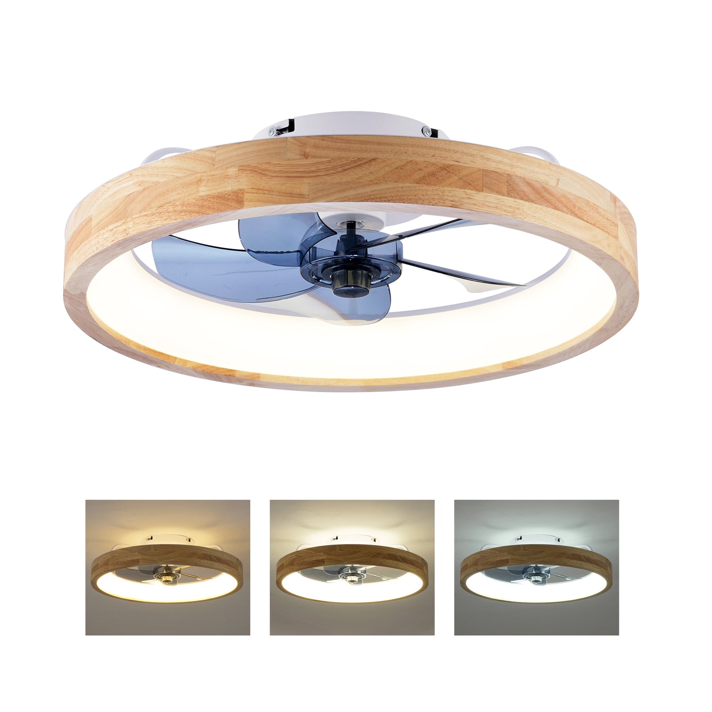 20" Modern Ceiling Fan with Lights & Remote - Matte White