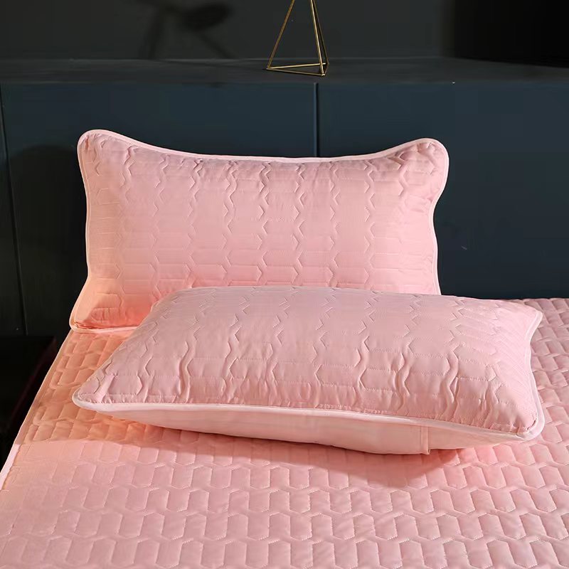 Waterproof Anti-Mite Cotton Pillowcase Pair All-Solid Color Home Textiles