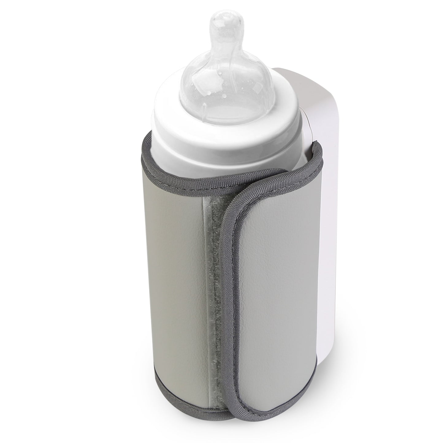Portable Baby Bottle Warmer with 6 Heating Levels, USB Rechargeable, Keeps Milk Warm Up to 5 Hours - White