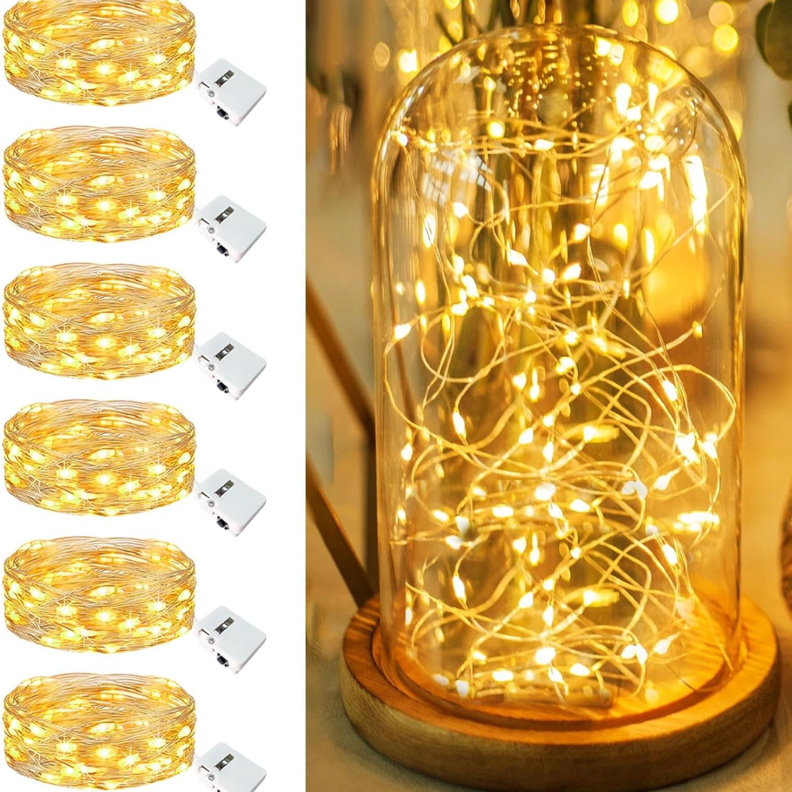 6 Pack Battery Operated Fairy Lights - 7FT 20 LED Twinkle Lights