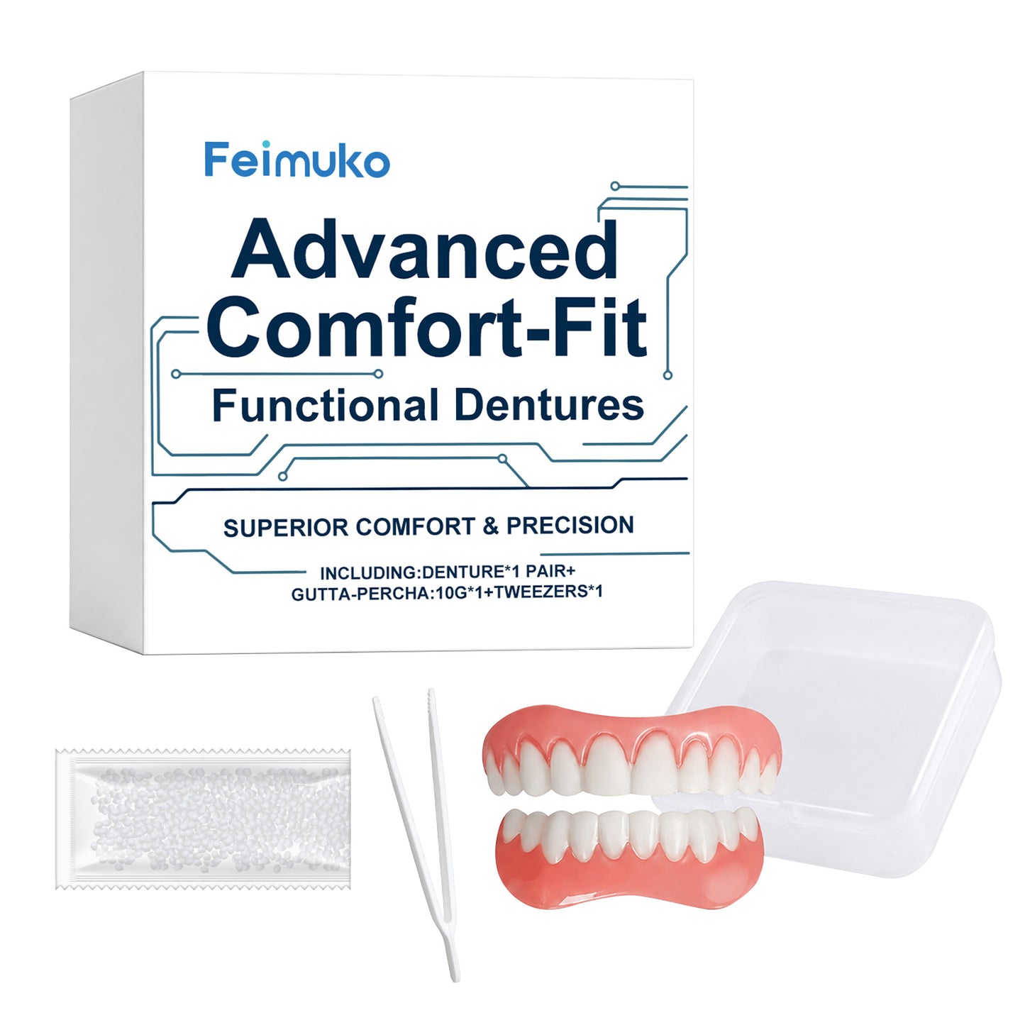 Functional Dentures with Resin Braces and Tweezers - Suit Style