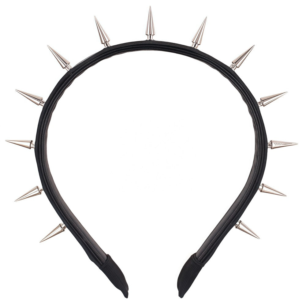 Punk Rivet Pointed Headband with Metal Studs