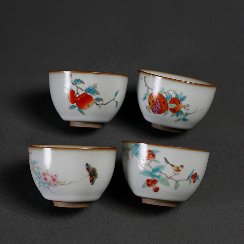 Ceramic Tea Cup Set - Multiple Colors & Designs for Gongfu Tea
