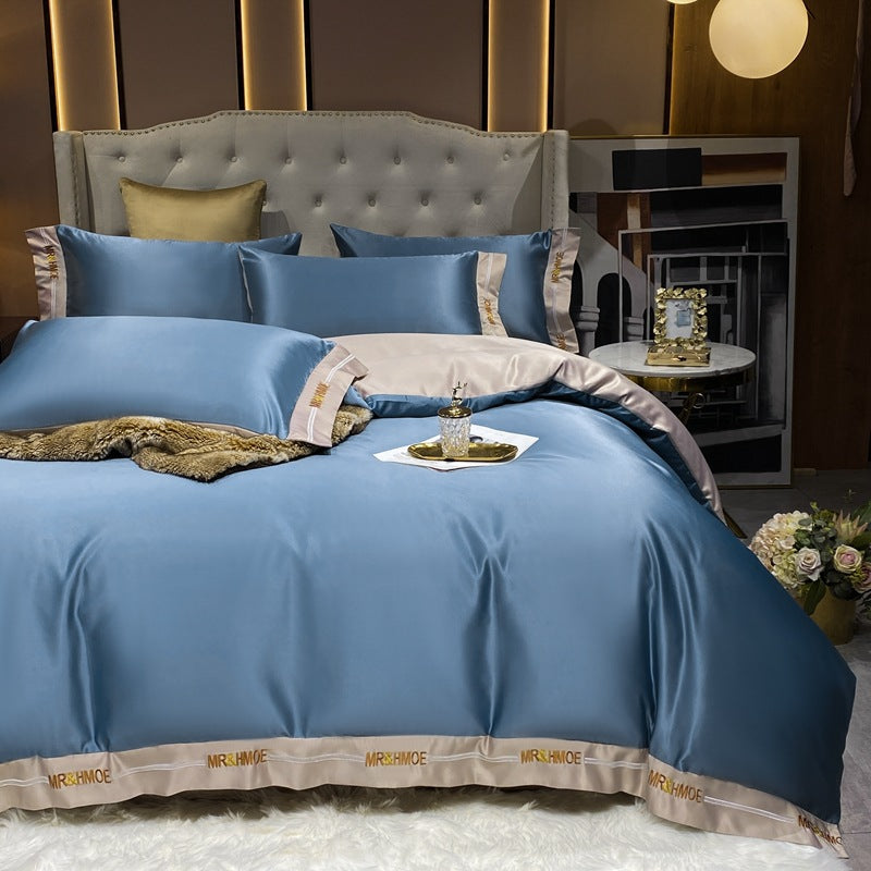 Home Washed Silk Bedding Set Four Piece Quilt Cover Bed Sheets Pillowcases