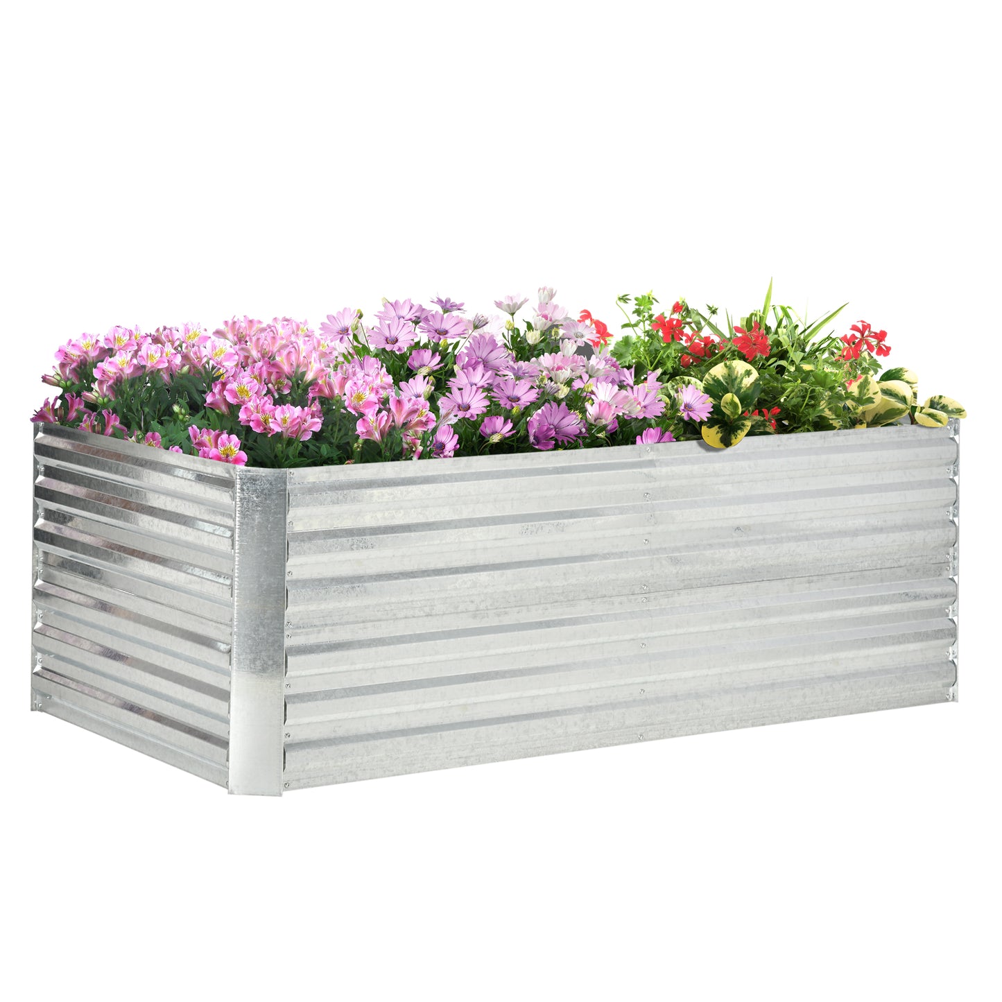 Galvanized Steel Raised Garden Bed – Outdoor Planter with Reinforced Rods, 71 x 36 x 23 Inches
