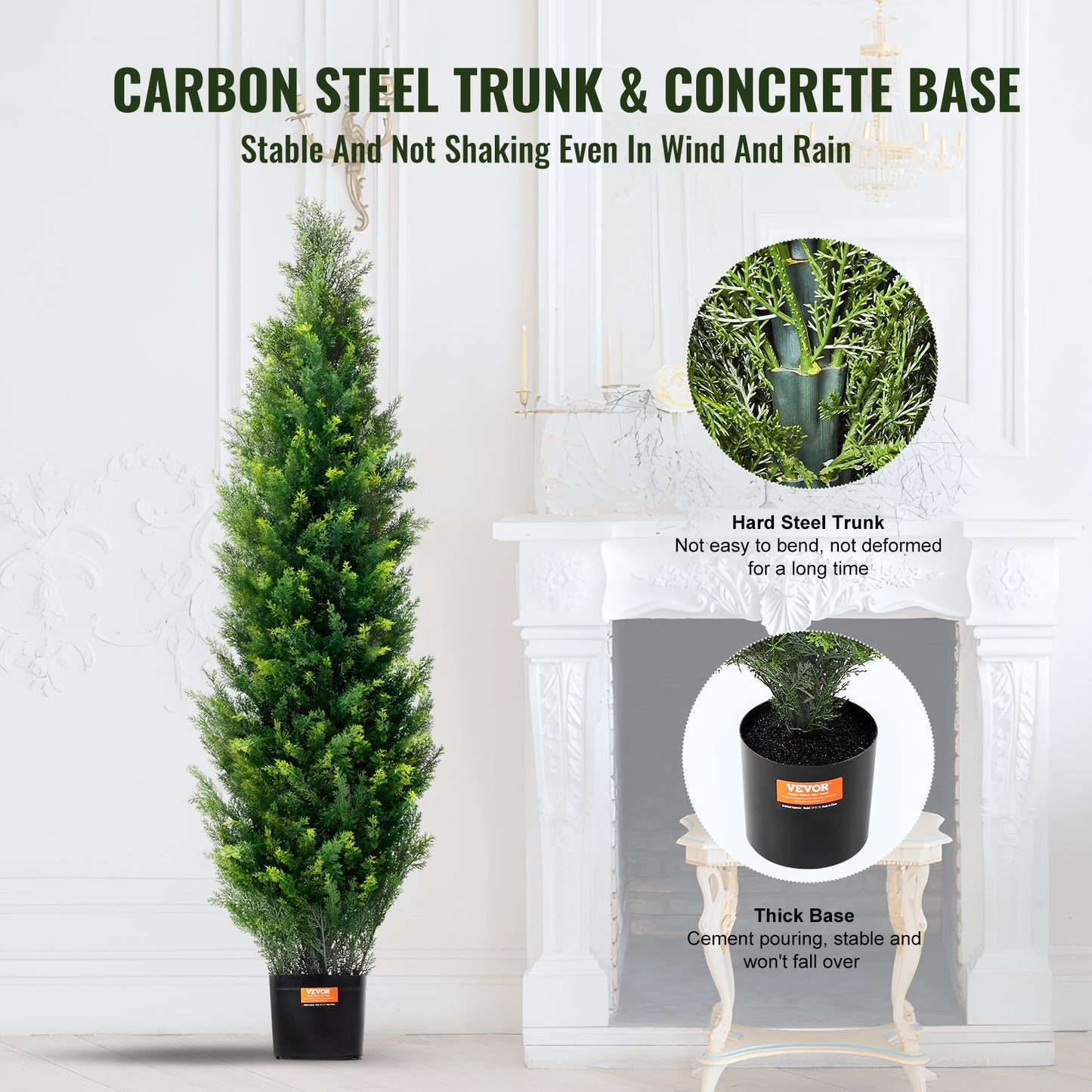 Artificial Cedar Topiary Tree 5ft UV-Resistant Outdoor & Indoor Decor - Green