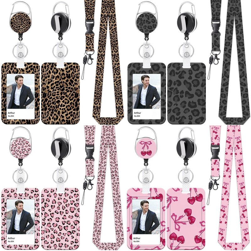 Retractable Lanyard Card Holder with Pull-Out Slot for ID Badges