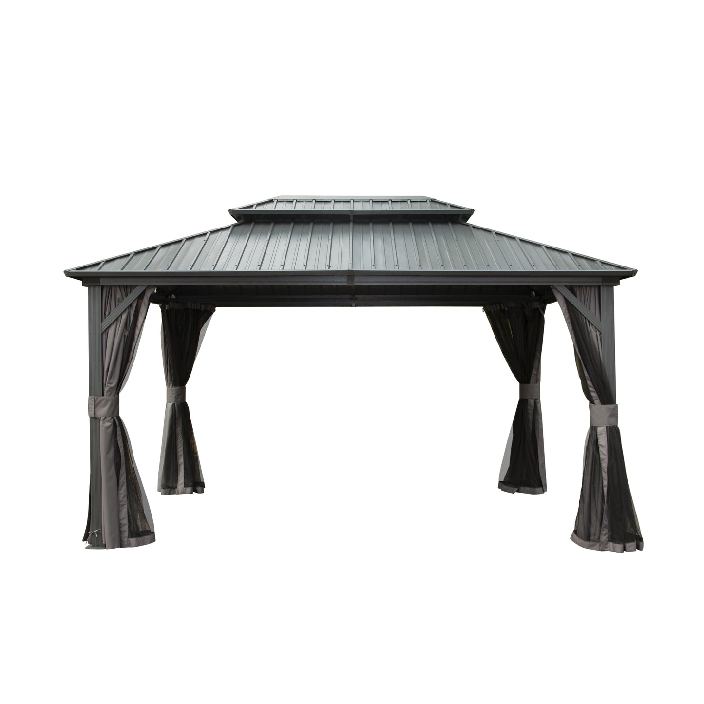 10 X 12 Hardtop Gazebo, Aluminum Metal Gazebo With Galvanized Steel