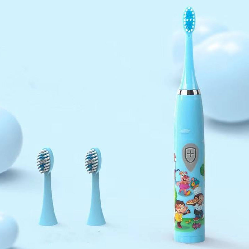 Kids Sonic Electric Toothbrush - Waterproof with 6 Replaceable Brush Heads