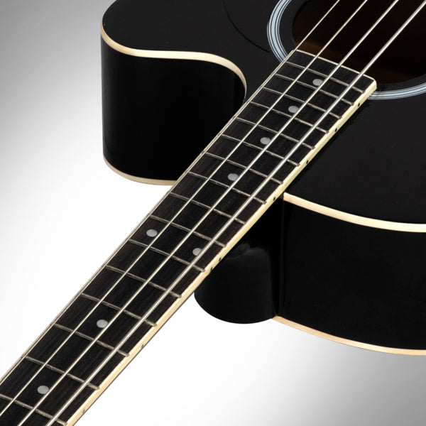 4-String Electric Acoustic Bass Guitar with EQ - Black