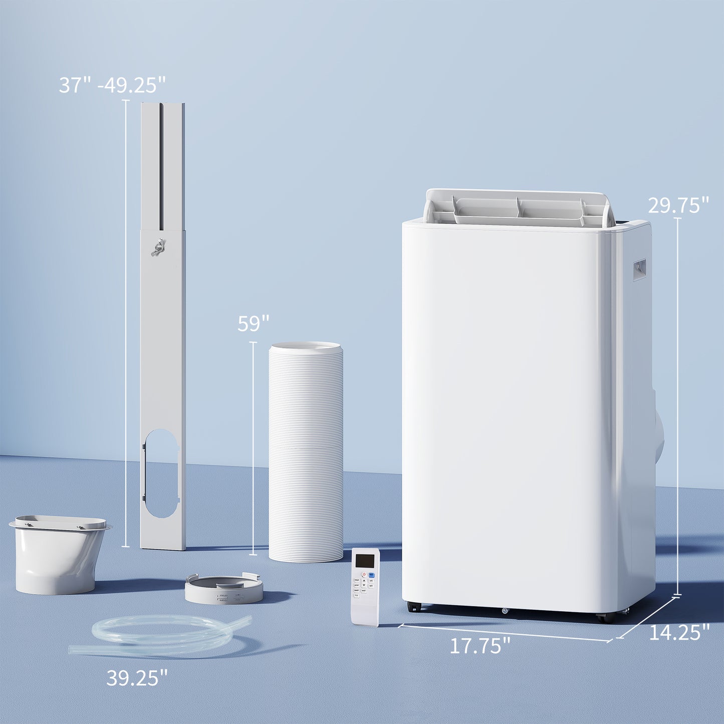 Portable 12000 BTU Air Conditioner with Remote Control for Room Up to 550 Sq.Ft. - White