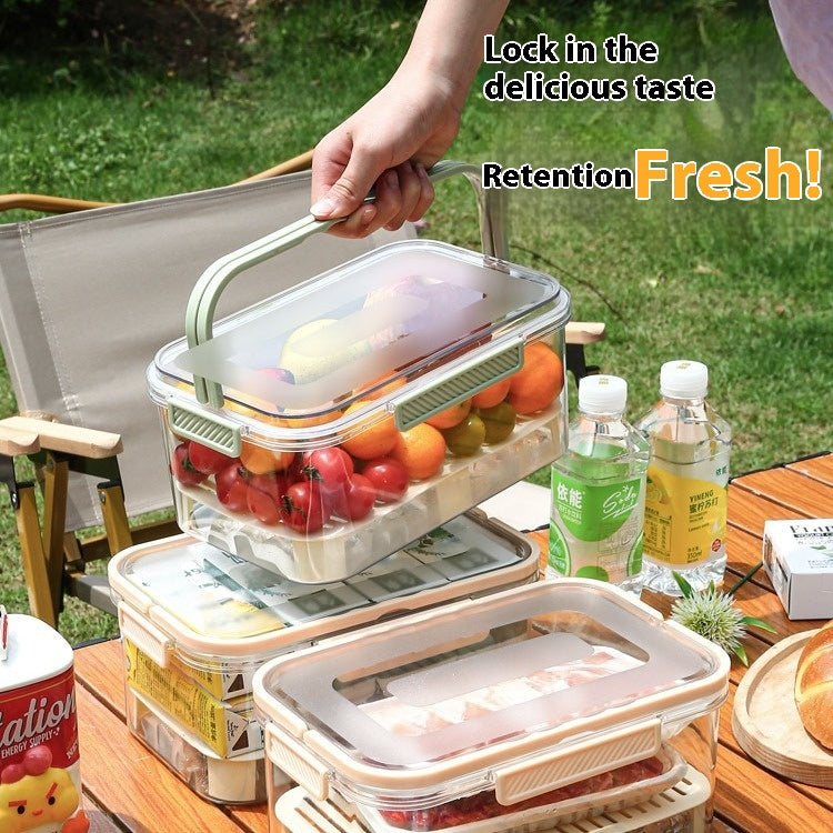 Portable Food Storage Bin with Drainage for Outdoor Picnic and Kitchen Use