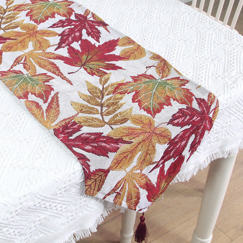 Home Decor Table Runner and Placemat Set Maple Leaf Pattern - Multiple Sizes