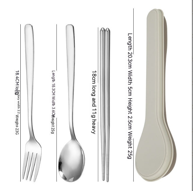 Stainless Steel Portable Flatware Set - Forks, Spoons & Chopsticks