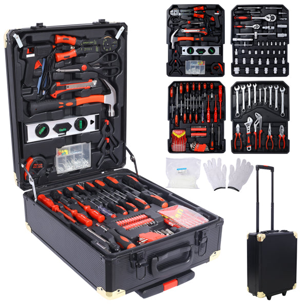 969-Piece Home Repair Tool Set with Rolling Toolbox and Storage Drawers