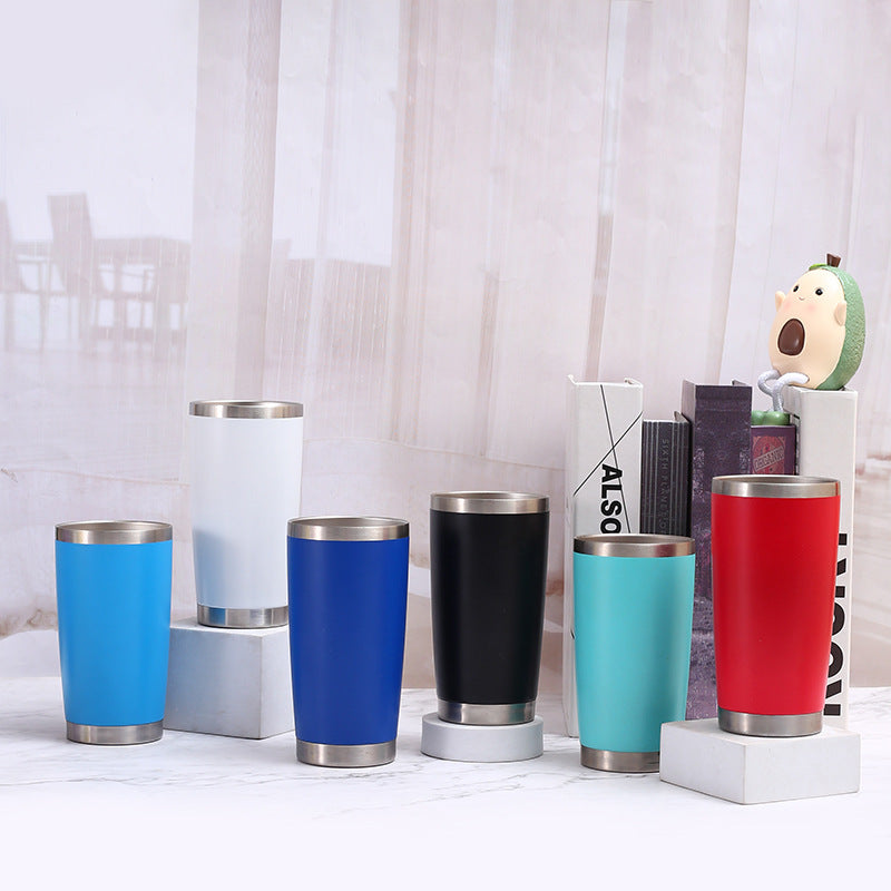 20oz Double-Wall Stainless Steel Car Mug - Vacuum Insulated Drinkware