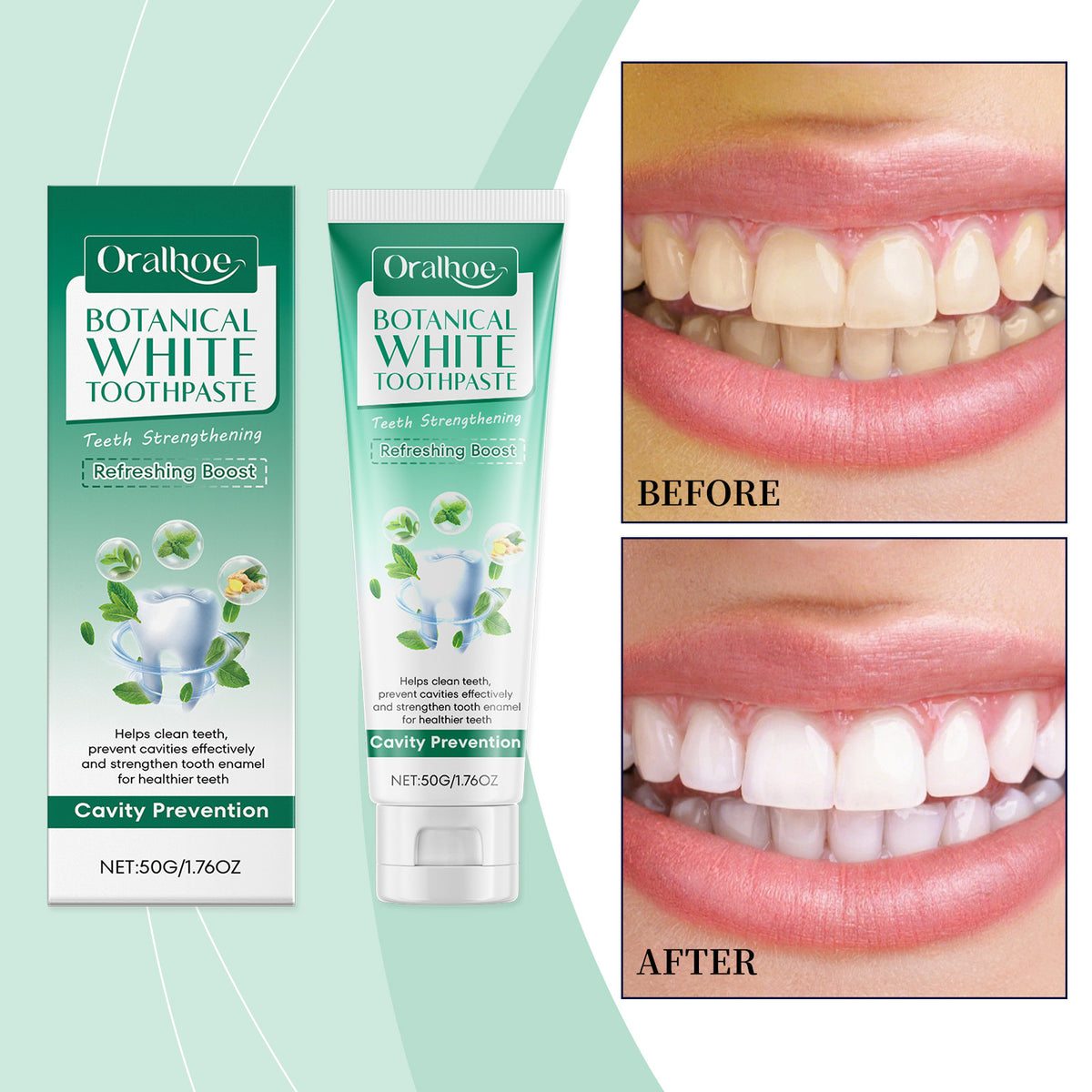 Plant Whitening Toothpaste 50g - Brighten Teeth & Freshen Breath