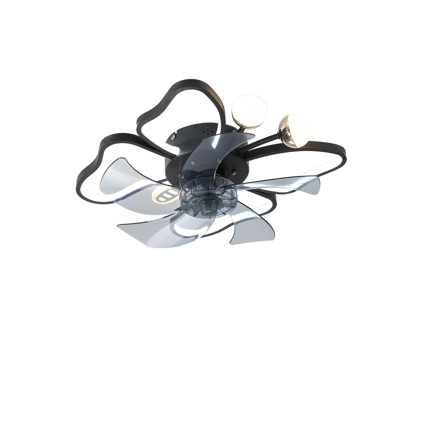 19.7 Inch Modern Ceiling Fan with Lights and Remote Control - Black