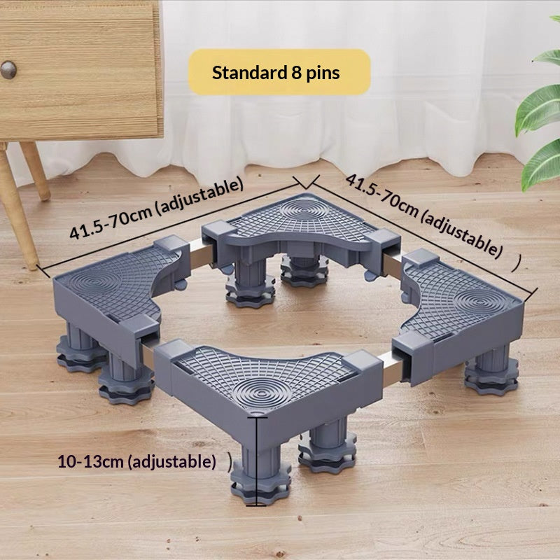 Universal Washing Machine Base Riser with Casters and Bracket