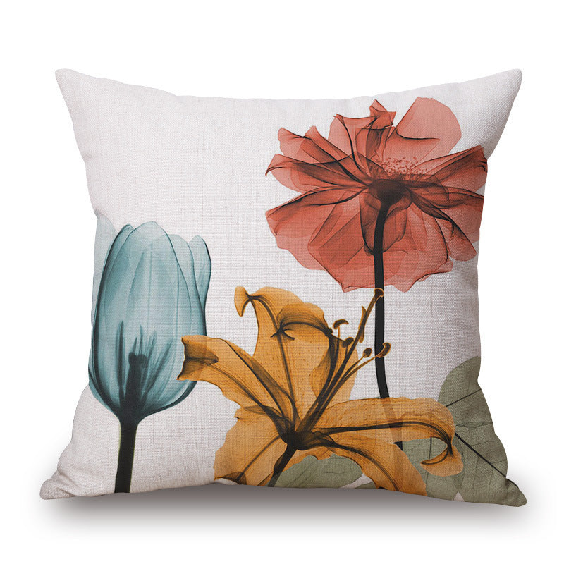 Blue Tulip Linen Pillow Cover for Sofa, Car & Home Decor 40x40cm or 45x45cm