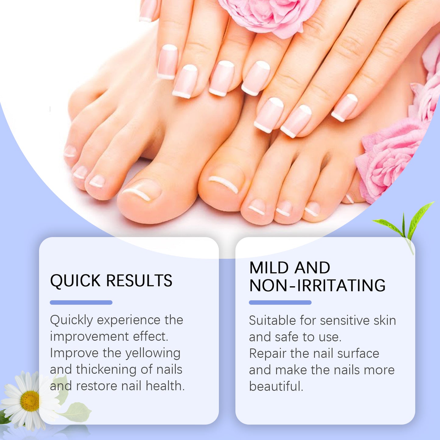 Nail Repair Patches - Chamomile & Aloe Vera Nail Care Strips, 32 Count