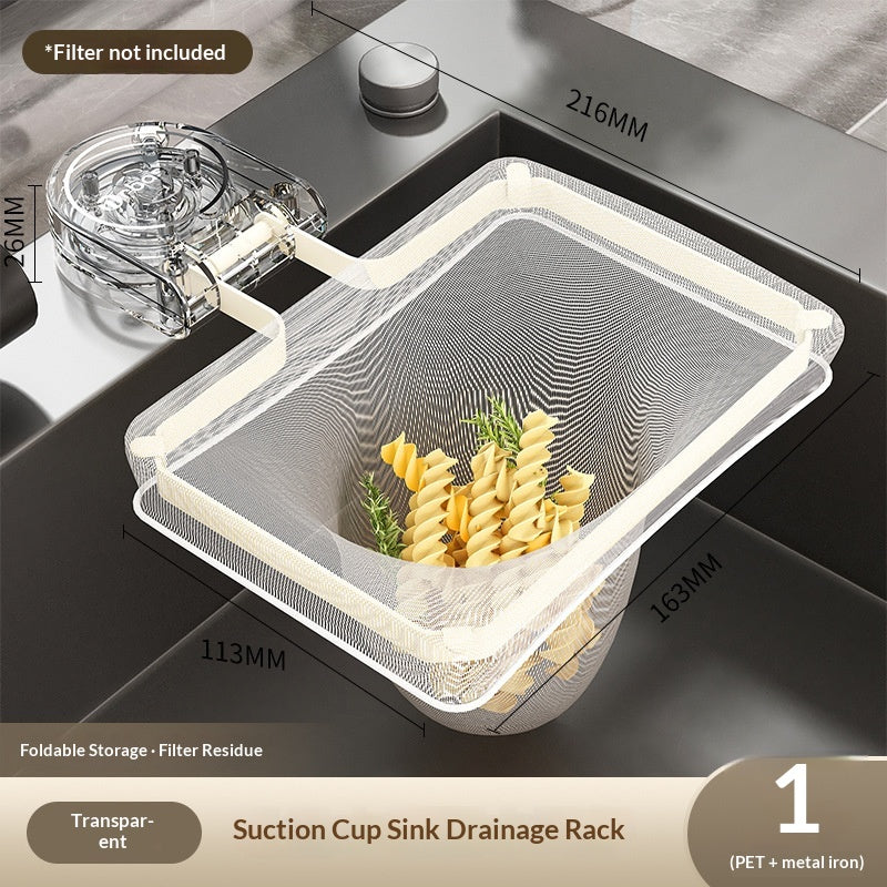Multifunctional Sink Strainer Rack with Suction Cups - Kitchen Storage Organizer