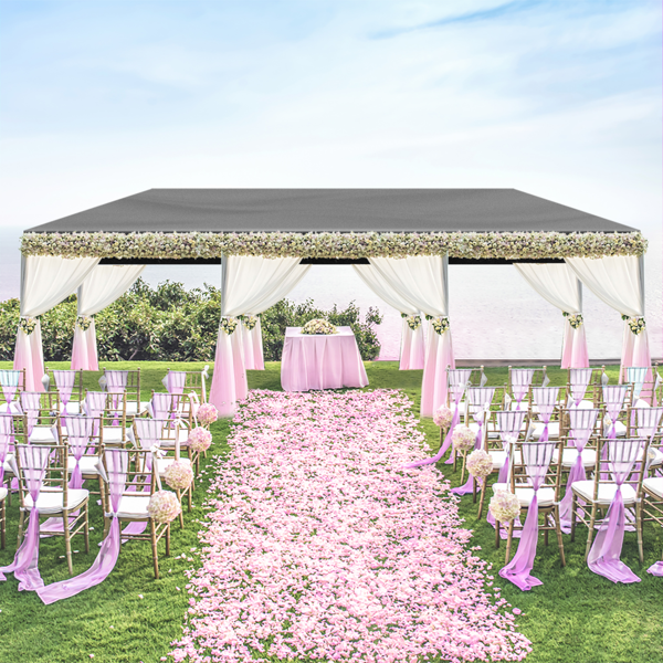 10x30ft Waterproof Outdoor Party Tent with Removable Sidewalls for Events Black