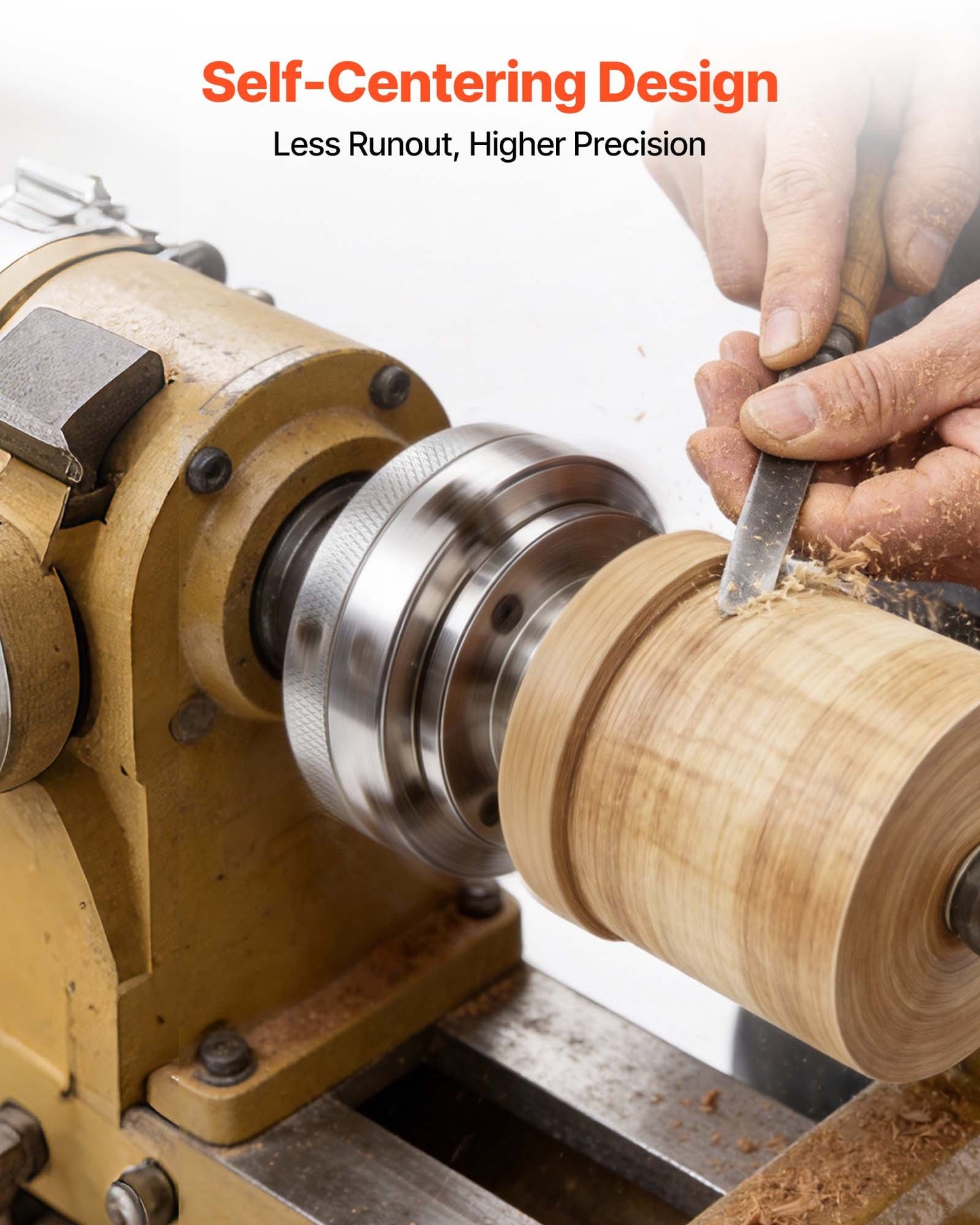 4 Inch Wood Lathe Chuck, 4-Jaw, Self-Centering Turning Chuck Set With