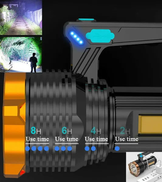1200000LM LED Rechargeable Flashlight - Waterproof, USB Charging