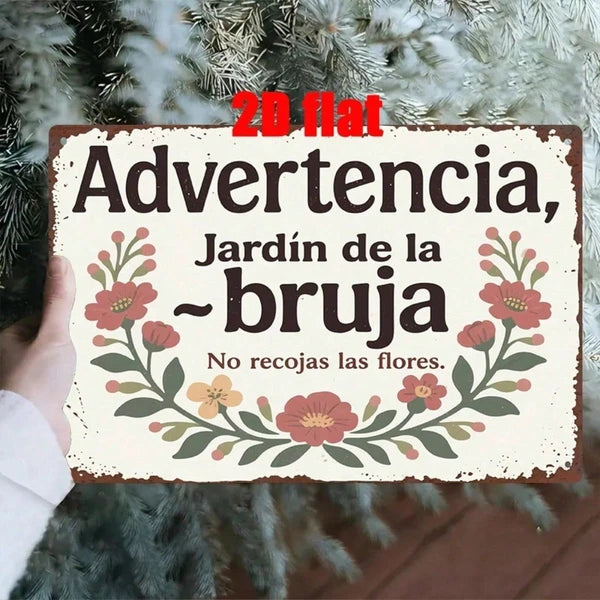 Spanish Witch 2D Metal Wall Art Sign - Vintage Style, 7.8x11.8 Inch
