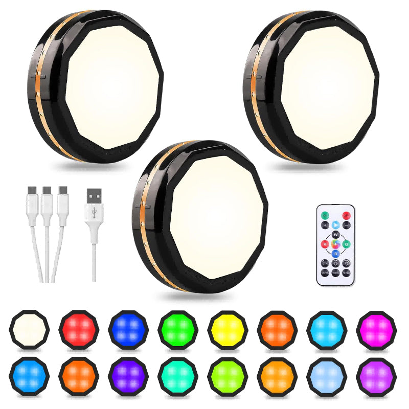 Wireless Rechargeable LED Night Lights 3-Pack for Closet & Cabinet