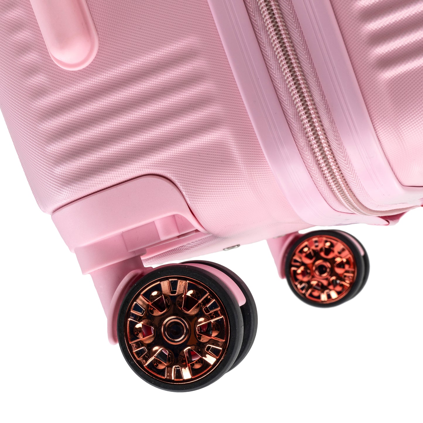 Pink 4-Piece Hard Luggage Set with 360° Rotating Wheels