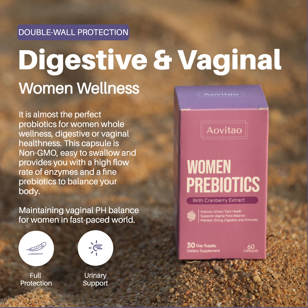 Women's Probiotic Capsules - 60 Billion CFU pH Balance & Digestive Support
