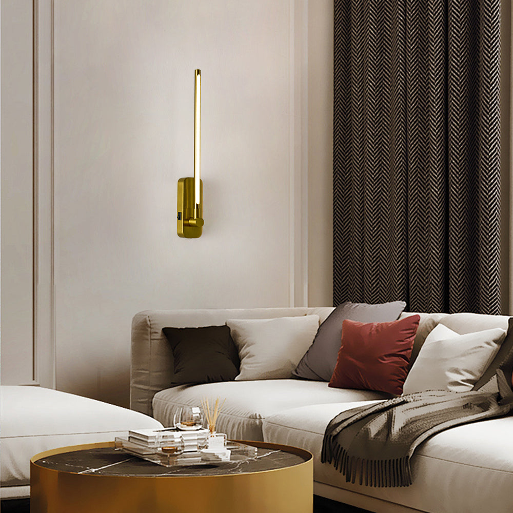 Rechargeable Battery Operated Wall Sconce with Remote Control - 3CCT Dimmable Brass Gold
