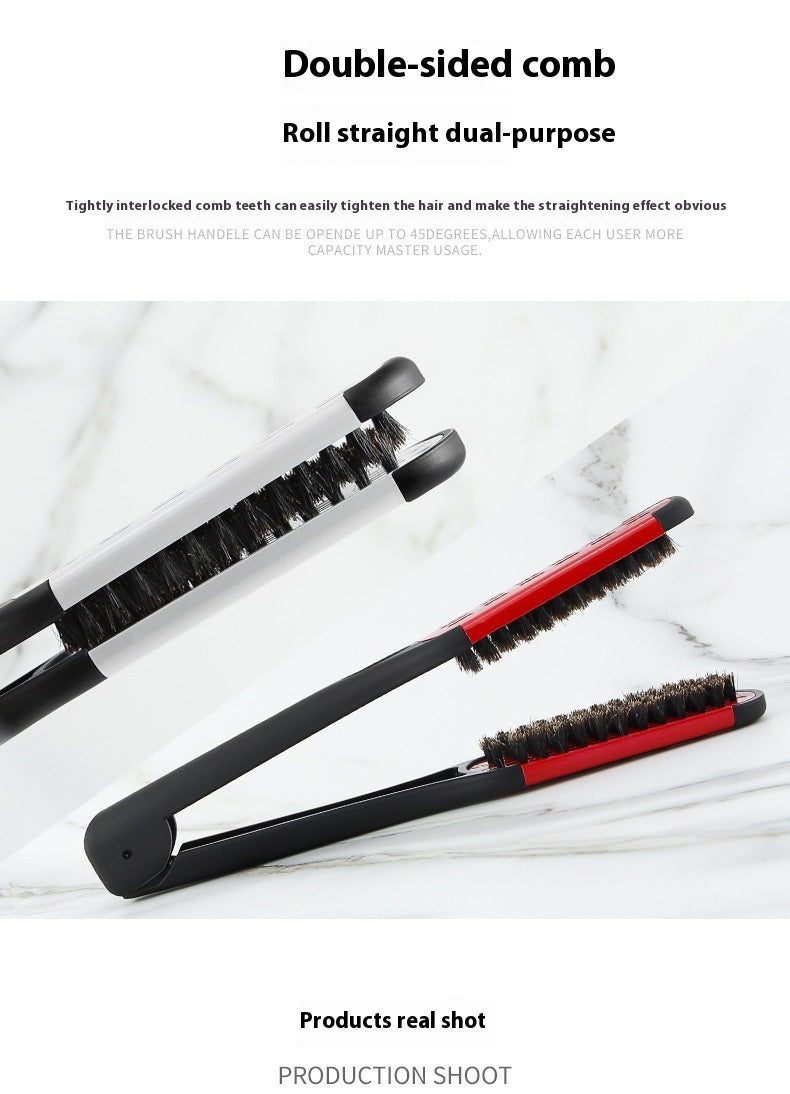 Hairdressing Clamp Comb for Hair Styling - V-Shaped Bristle Comb in Multiple Colors