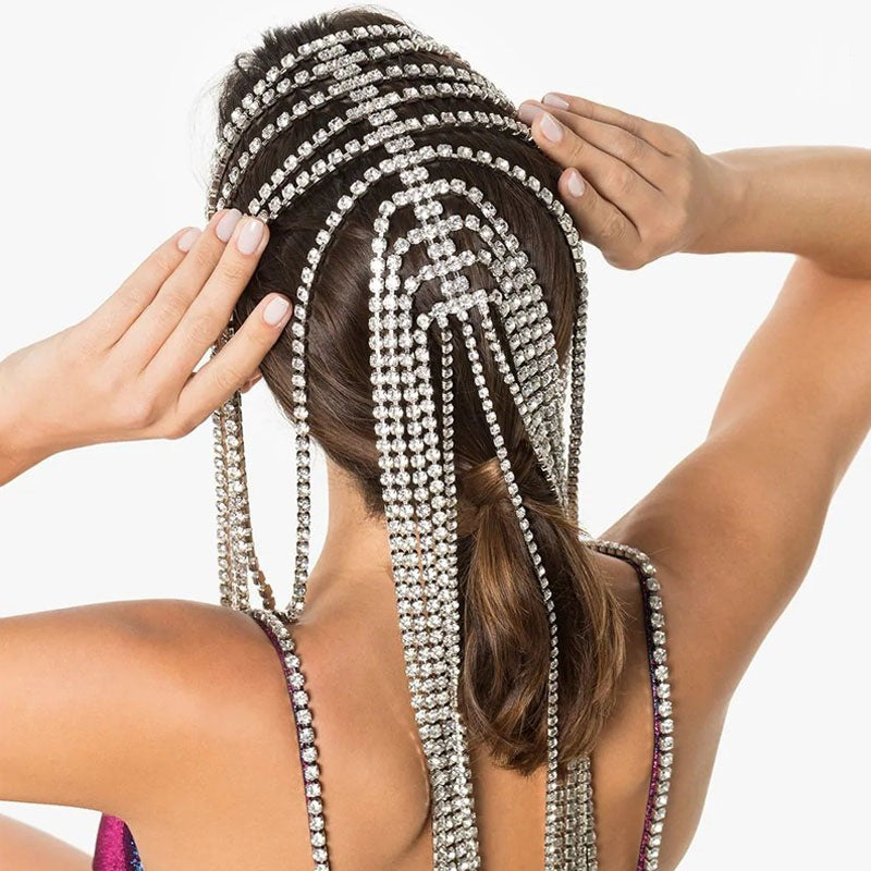 Crystal Studded Headband - Geometric Alloy