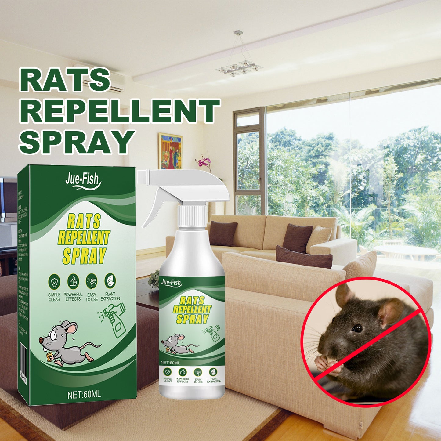 Rat Repellent Spray 60ml Pest Control for Kitchen Storage