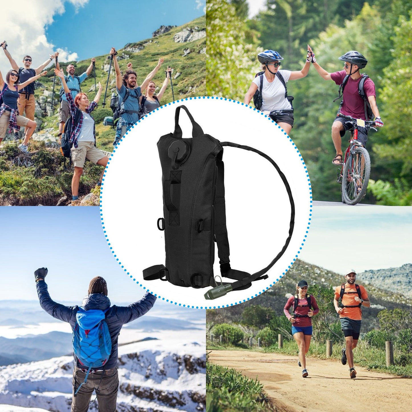 3L Tactical Hydration Pack - Adjustable Water Backpack for Hiking & Cycling