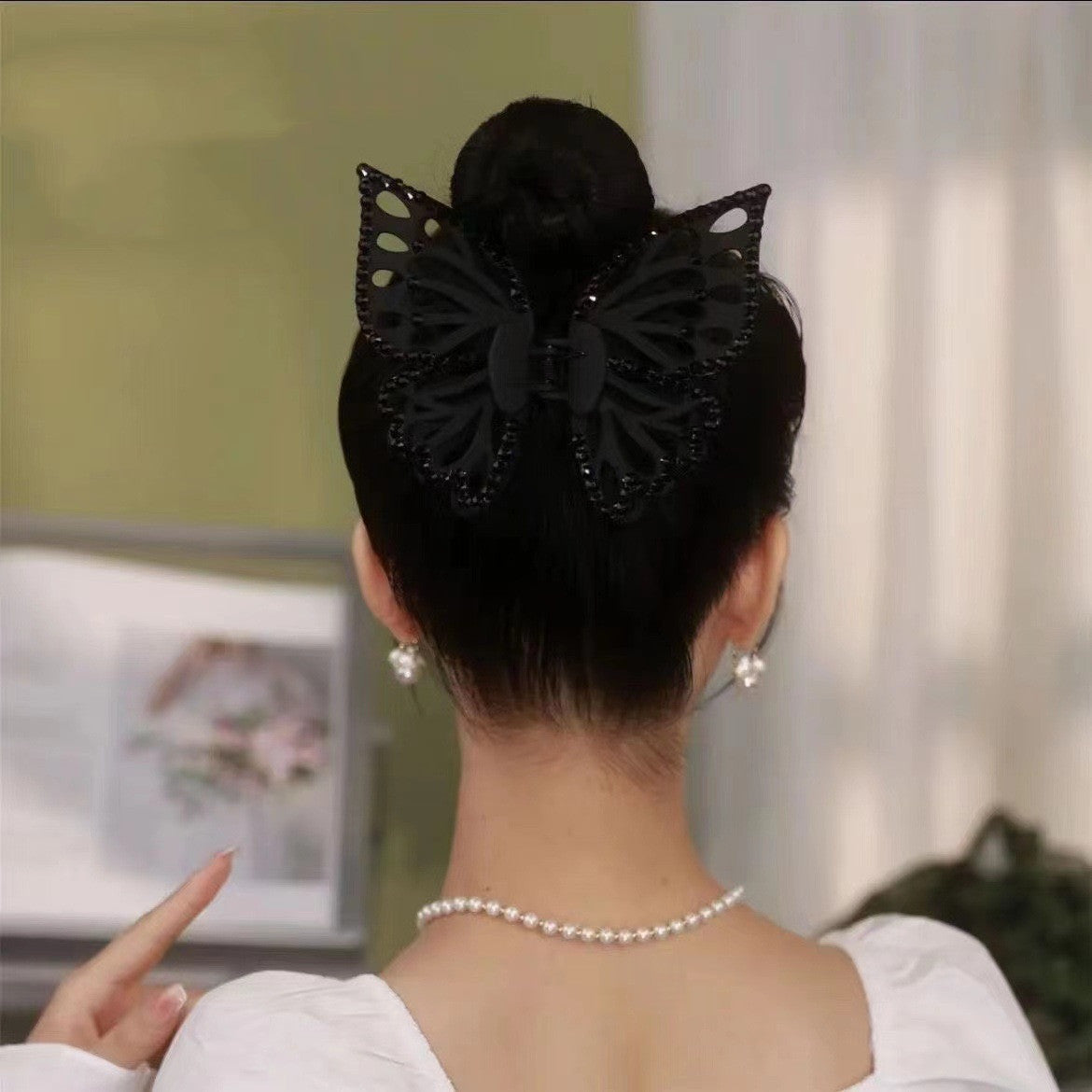 Silicone Hair Clip - Black Double Layer