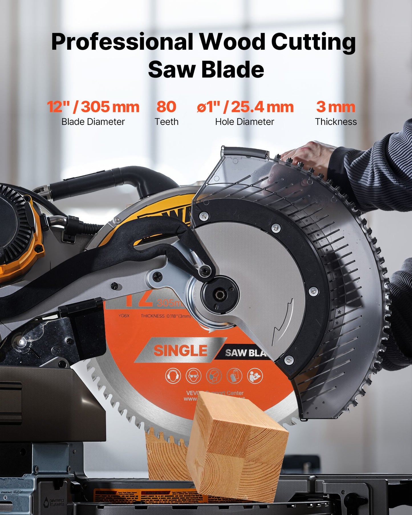 12 Inch Circular Saw Blade with 80 Teeth for Wood Cutting - Power Tool Accessory