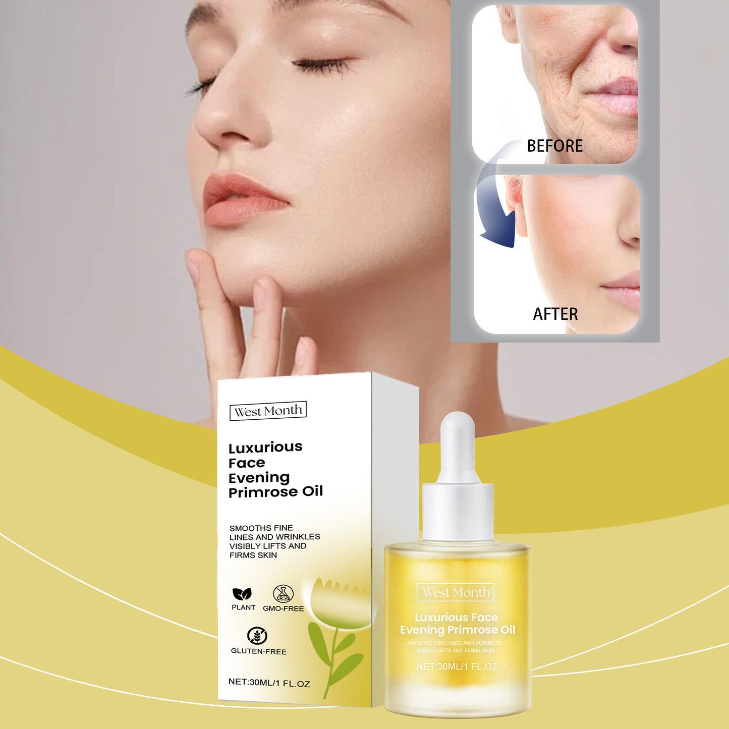 Evening Primrose Facial Essential Oil - Anti-Aging & Moisturizing Serum 30ml