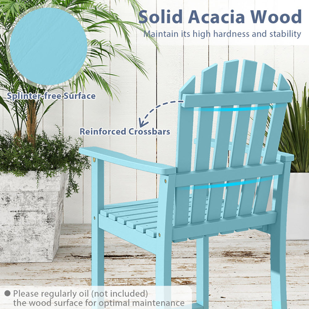Tall Adirondack Chair With Armrests And Footrest Acacia Wood For Deck