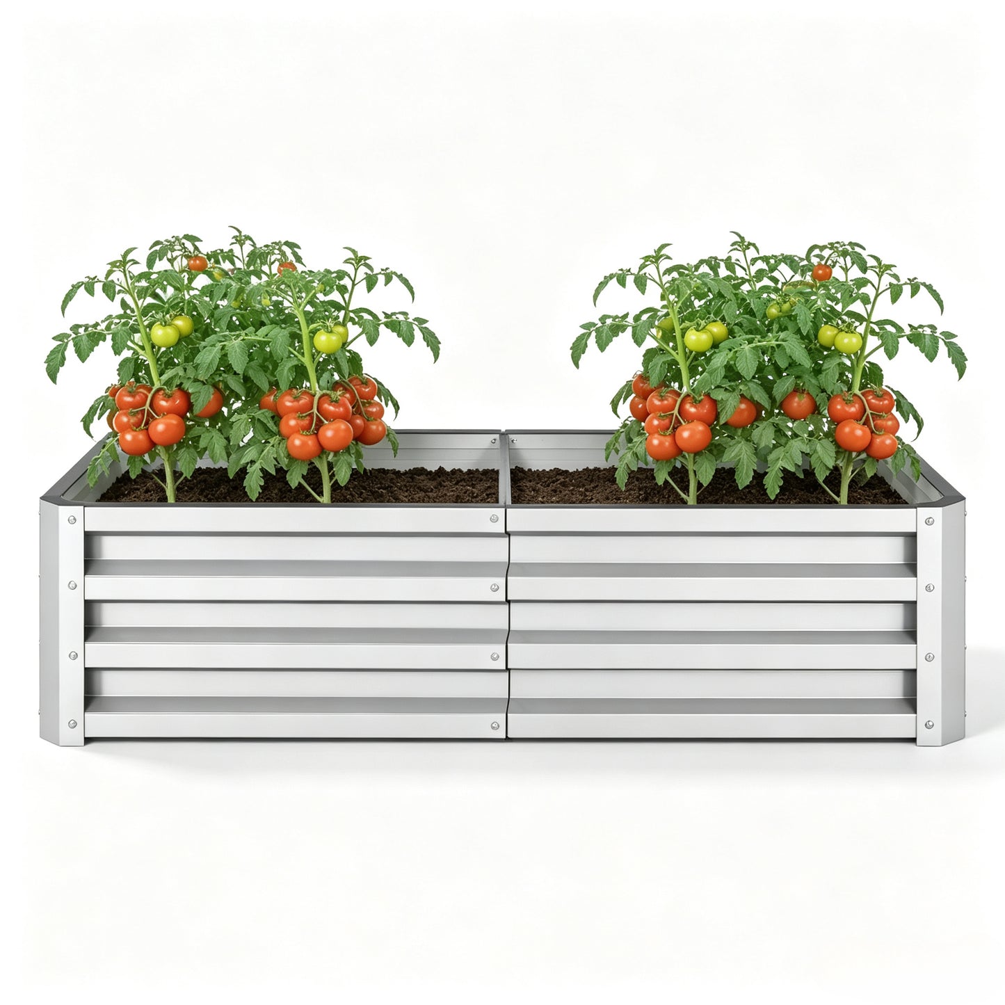 Galvanized Metal Raised Garden Bed - 4' x 2' Planter for Vegetables, Herbs, Flowers