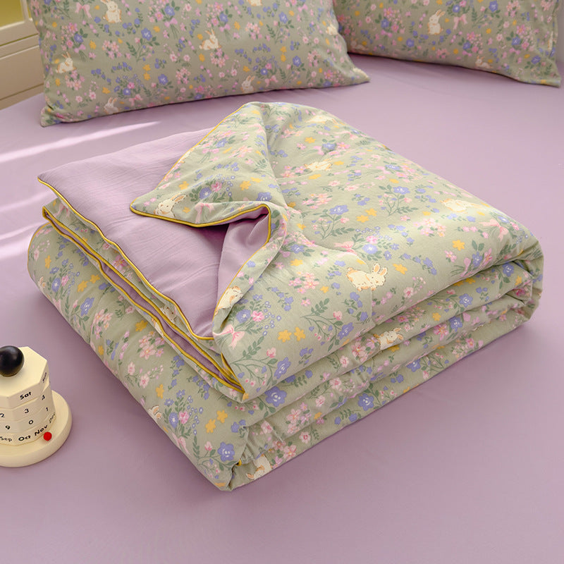 Cotton & Soybean Fiber Summer Quilt - Multiple Sizes & Patterns