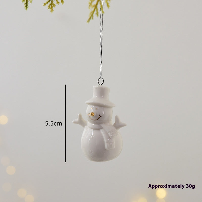 Mini House Ceramic Christmas Pendant Ornament Set