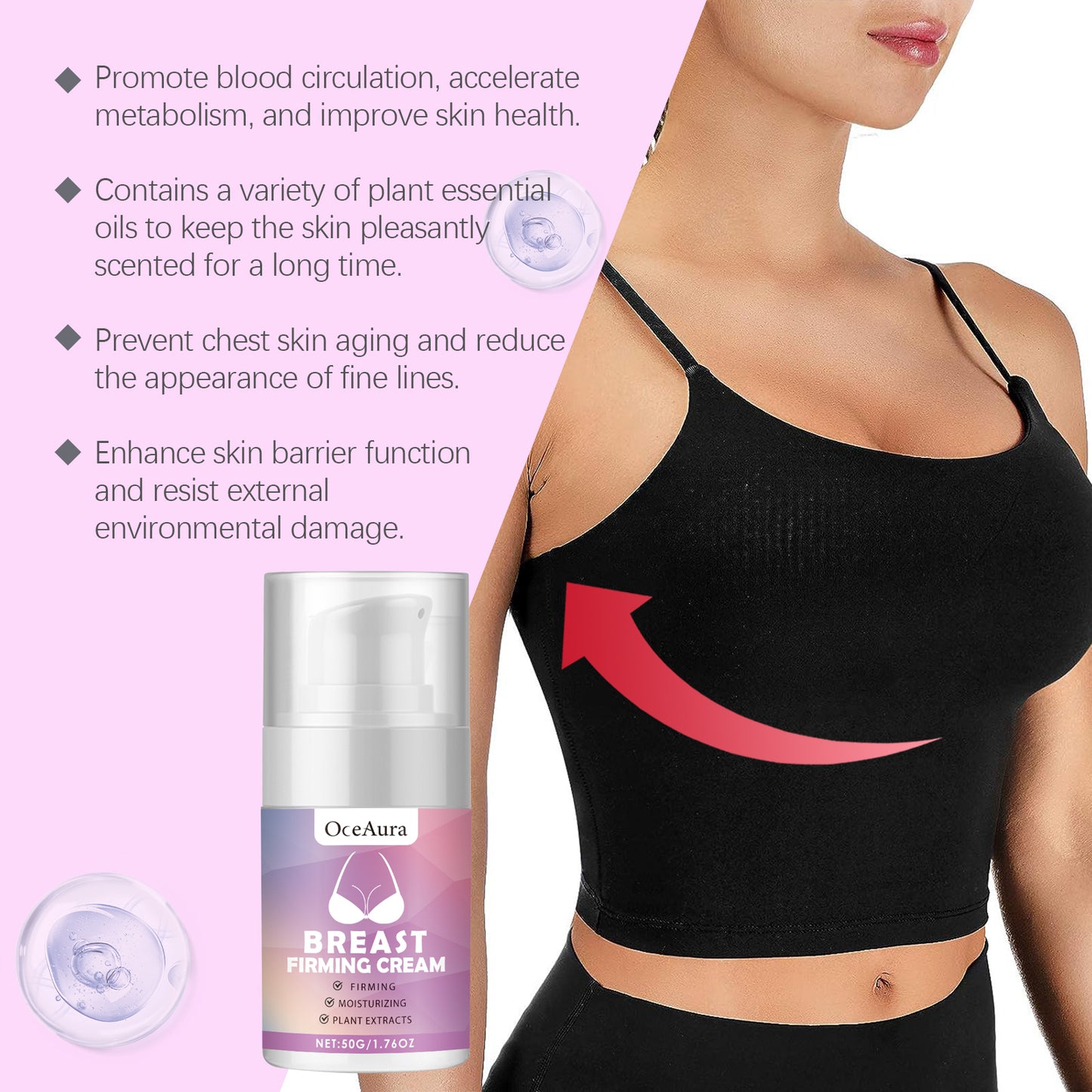 Breast Firming Cream with Collagen & Vitamin E - Moisturizing Body Care