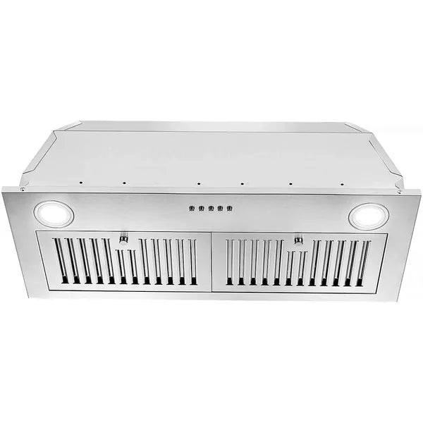 30 Inch Stainless Steel Range Hood Insert with Front Controls & LED Lights - 600CFM Ventilation