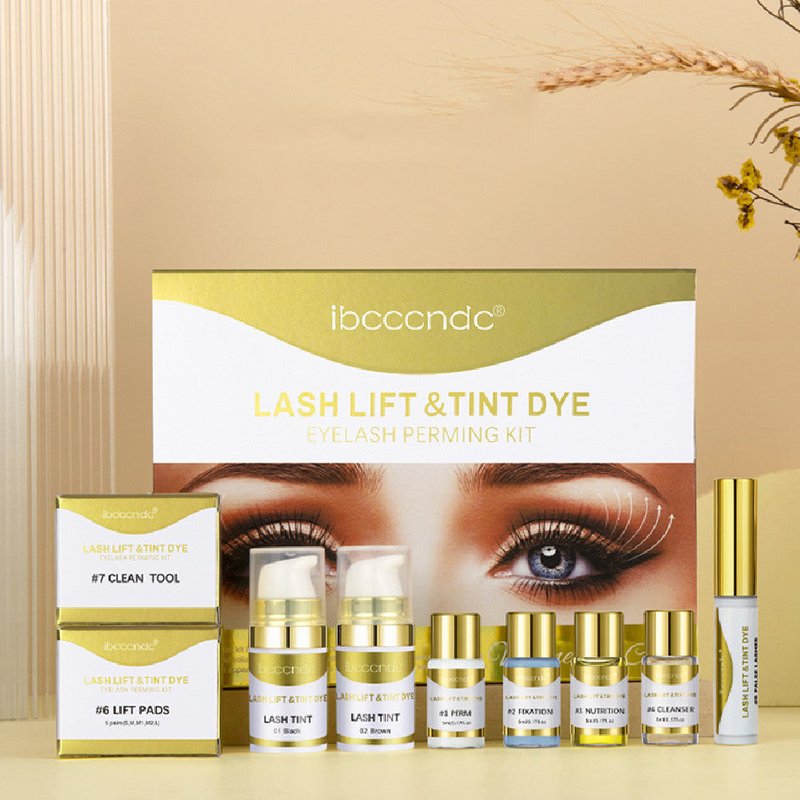 Hot Dyeing Eyelash Set with Lash Tints, Glue & Tools for Lash Lift & Extensions